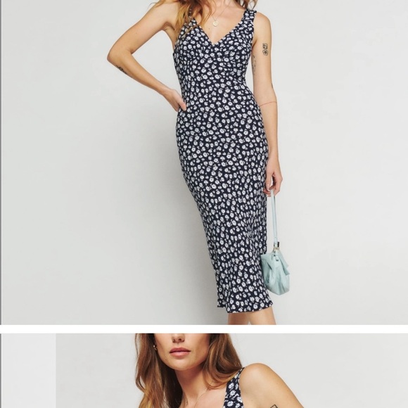 Reformation Blue Beauden Dress Size XS - Picture 6 of 7